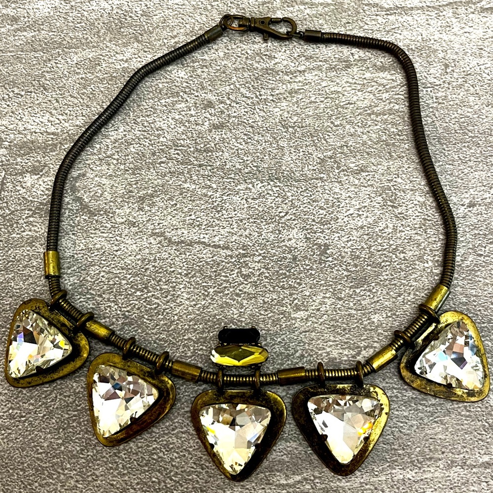 Bronze Bling Statement Necklace